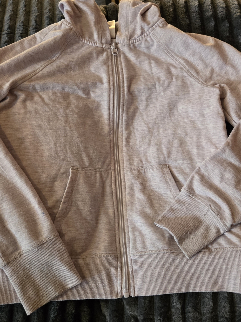 Girls Lightweight Zip Hoodie Sweatshirt - Light Mauve